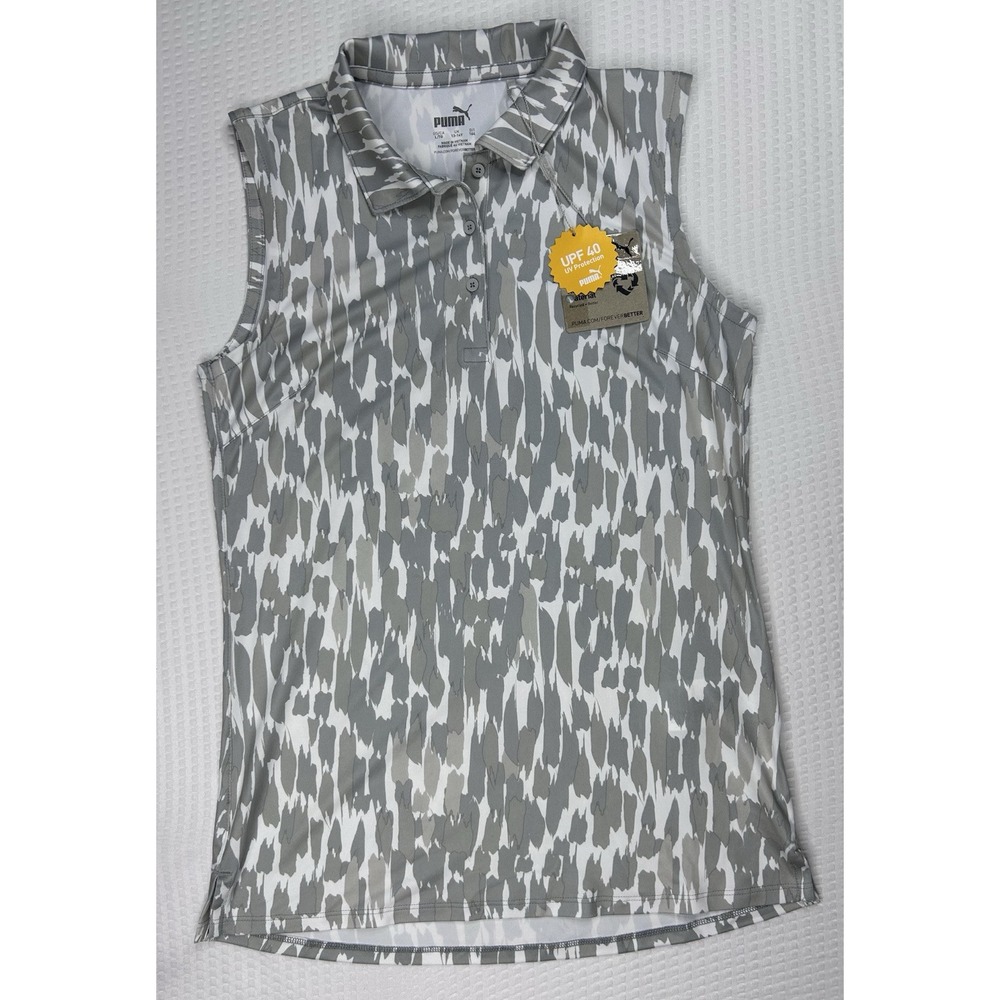 PUMA Girls Large CLOUDSPUN Three Brush Fashion Sleeveless Golf Polo